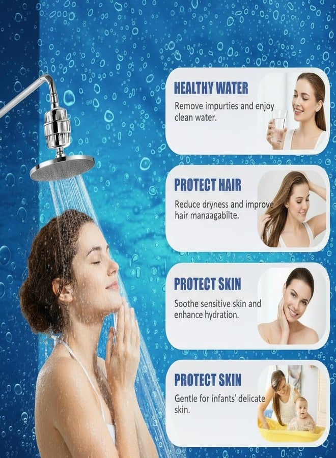 فلتر VCHOICE® SF-15 PRO ذو 15 مرحلة لتنقية المياه العسرة للاستحمام والصنبور | مُنعم مياه كرومية للمياه العسرة للحمام، يقلل الكلور، توافق عالمي، خرطوشة قابلة للاستبدال (عبوة من قطعة واحدة) - Image 3